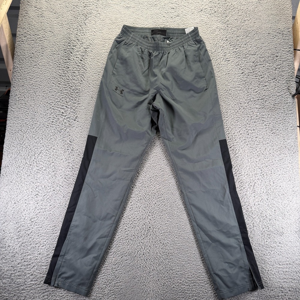 Under Armour Pant Mens M Gray Polyester Mesh-Lined Track Tapered Sports Training